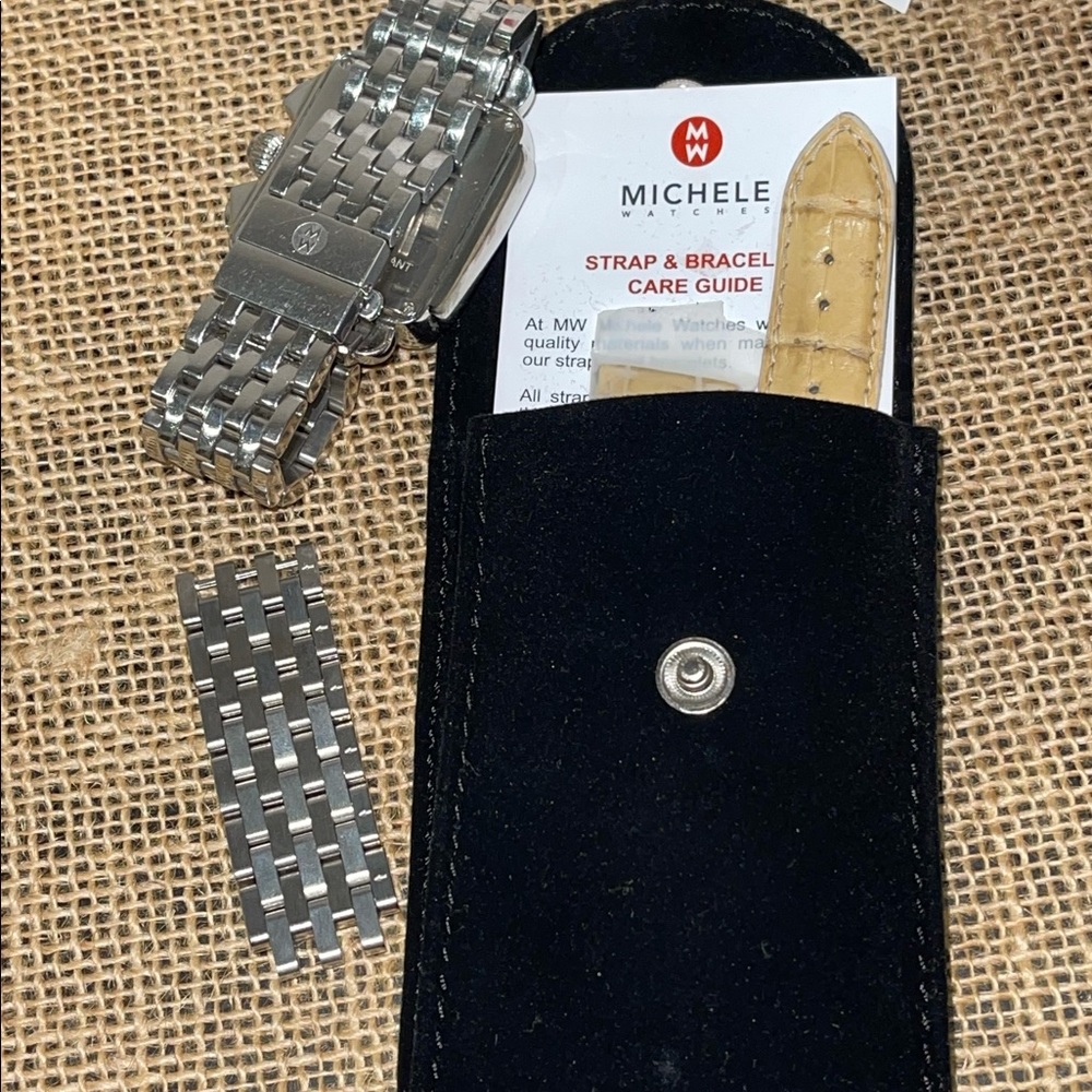 Michele Deco 18 Diamond MOP Bracelet Watch - Picture 12 of 16